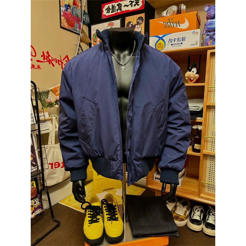 1506-1/MS61081/P63白鸭绒棕色立领男款冬季cleanfit防寒夹克棉服图片
