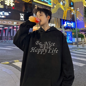 珍珠连帽卫衣潮牌男款休闲情侣外套秋冬XZ225-3-WY11-P55控855