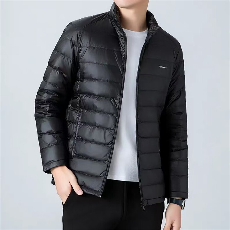 胖胖哥简约可替换内胆立领短款羽绒服男冬季保暖轻薄大码宽松外套图片