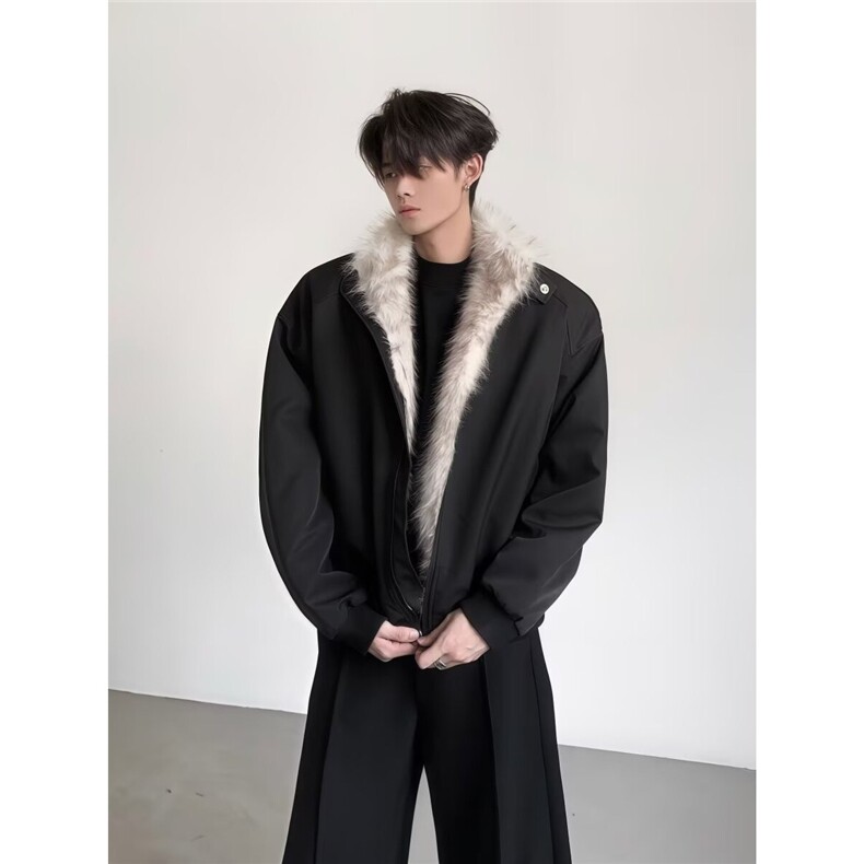 网图美式硬汉座山雕防泼水boxy版夹克棉服W1858/特P88,男装夹克,电商B350