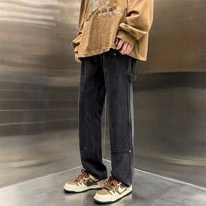 牛仔裤男秋冬季高街直筒复古潮流长裤美式街头工装裤NK2431-P48图片