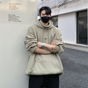 wassup happy假两件连帽卫衣男款春秋季潮牌美式宽松情侣休闲外套图片