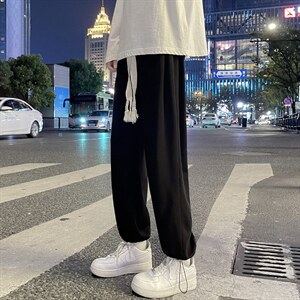 大码S-3XL  秋冬手工编织抽绳卫裤男宽松直筒休闲裤  K1793-P28图片