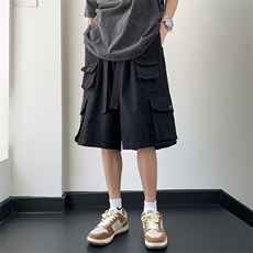 男宽松型日系夏季时尚潮牌新款纯色休闲裤休闲裤短裤QD20P38，男装休闲裤，星座1116-2