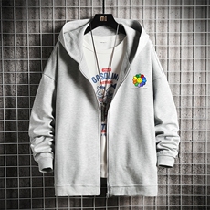 KS21101-P38连帽开衫卫衣男运动外套大码班服网格挂拍，男装卫衣，电商A040A