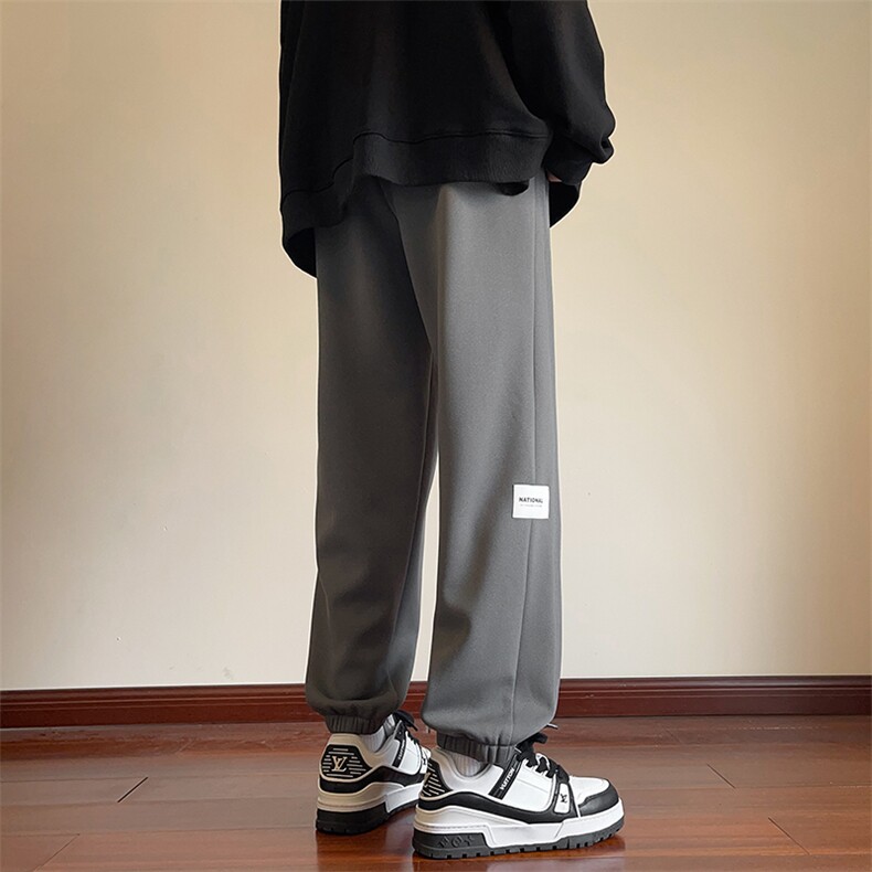 2023冬季新款内景大码菠萝格刺绣卫裤M-5XHK23919-P50,男装休闲裤,电商A022
