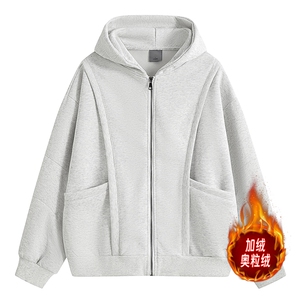 重磅500克工装口袋卫衣加绒奥粒绒连帽开衫外套 RH5330JR-P75图片