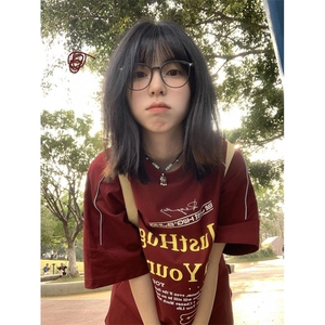 H0513-p35 设计感 精梳紧密短袖t恤女图片