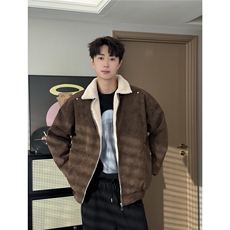 PY5552-P85特冬季PU皮棉服兔毛加绒加厚保暖棉衣，男装棉衣，电商D232