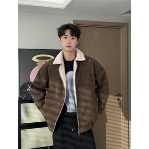 PY5552-P85特  冬季PU皮棉服兔毛加绒加厚保暖棉衣图片