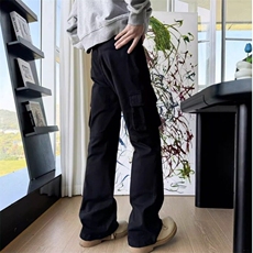 多口袋工装裤子男女美式复古显瘦长裤cleanfit微喇叭直筒裤NG161，男装牛仔裤，星座1116A（原606A-3）