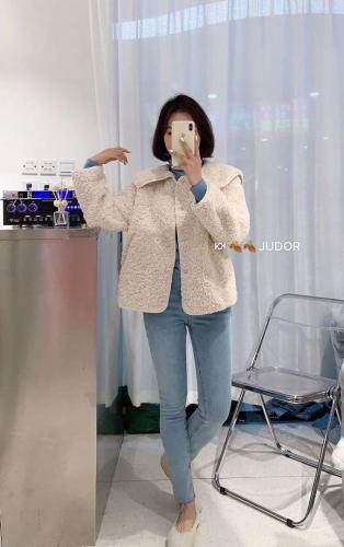 现货冬款皮毛一体娃娃领毛毛外套,女装,涵美人
