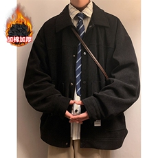 冬款街头复古加棉加厚单排扣棉服男立体贴袋加厚外套J501加棉-P90，男装棉衣，电商A001