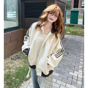 抖音得物高品质26春装美式高街重磅结构拼接织带立领卫衣外套CM42图片