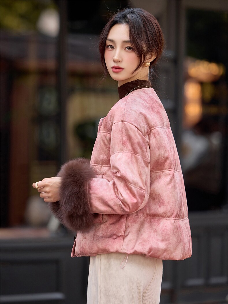 2025冬装新款新中式时尚潮流9绒羽绒服外套,女装羽绒服,曼琳思菲
