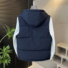 连帽刺绣棉马甲轻奢拼色潮流休闲坎肩加厚保暖313B-WB2517-P75，男装棉衣，星座313B