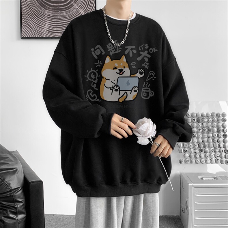 已注册/华棉内景秋冬重磅趣味宽松圆领卫衣男WY00246/P35加绒P45,男装卫衣,电商B316