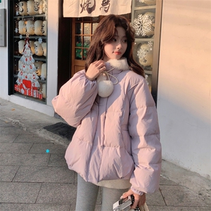 现货2025冬季新款25118-P305-K458可拆兔毛帽子紫色50羽绒服图片
