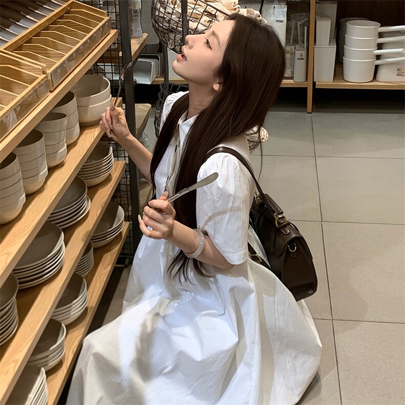 连衣裙拼接衬衫领开扣门襟织带连衣93A-829P130K180,女装连衣裙,浙宝193A