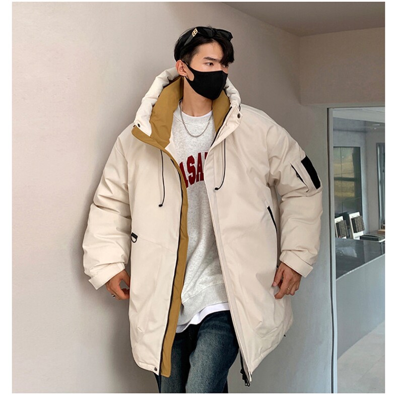 冬季男女登山服白鸭绒连帽纯色工装羽绒服外套A406Y93650P235,男装羽绒服,星座309（原A406）