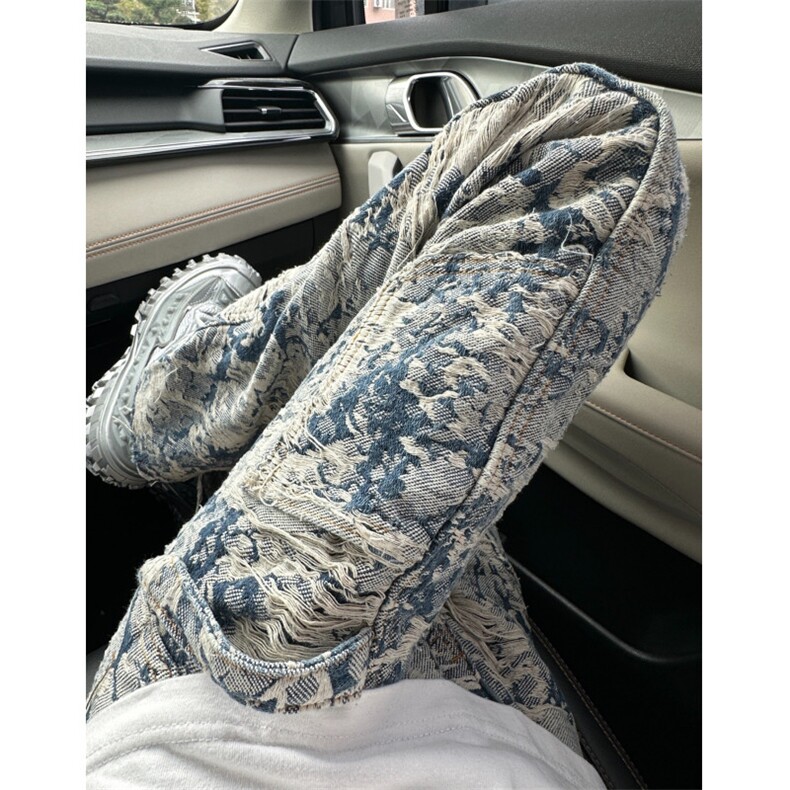 【有货】1197CC-特P76青花瓷牛仔裤男女设计感直筒裤子，男装牛仔裤，星座1007（原301D）