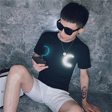 夏季荧光短袖t恤男潮牌上衣服社会小伙夜光体恤衫C301B-DT33，男装T恤，电商C301B