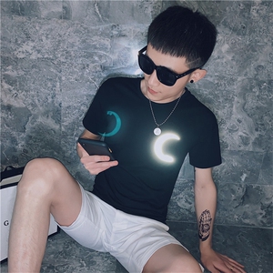 夏季荧光短袖t恤男潮牌上衣服社会小伙夜光体恤衫C301B-DT33