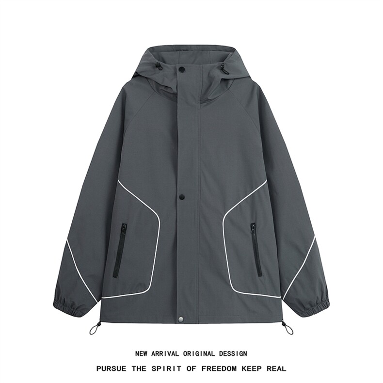 JK103/P65春装新款现货冲锋衣防水夹克男款潮宽松大码连帽外套图片