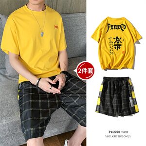 情侣装夏装套装短袖运动服男休闲两件套运动服夏天薄款DS785T图片