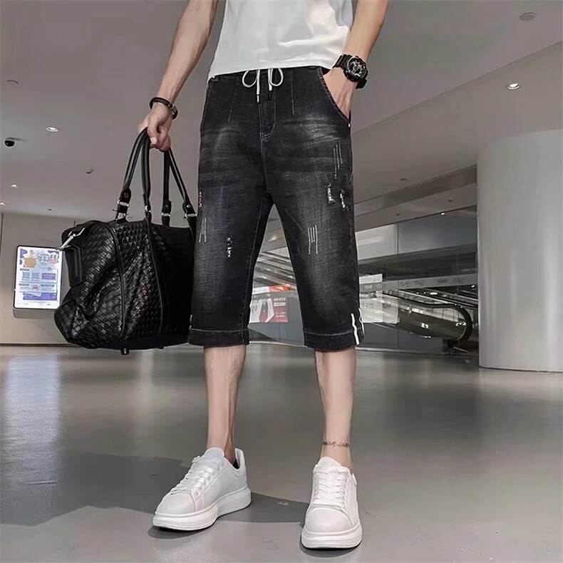 潮流春季牛仔裤男牛仔六分裤NL92P37,男装牛仔裤,星座1116-2