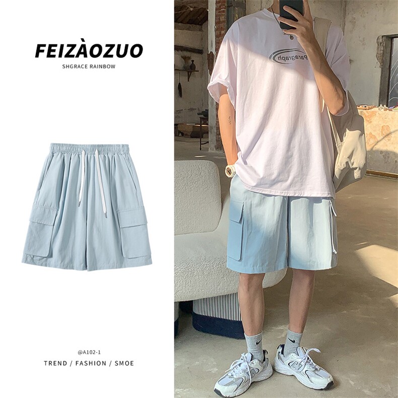 DF330-TP35-k48-2023夏季休闲短裤潮流百搭ins港风男生五分裤图片