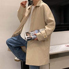 F3112/P80春装中长款风衣男宽松男士大码外套韩版潮流上衣男控108，男装风衣，电商A141