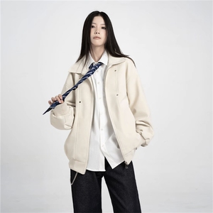 网图 同款美式翻领纹理感PU皮夹克皮衣机车服外套JK508-P70图片