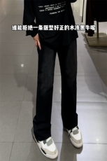 B221美式ins高街修身微喇牛仔裤LK22087-特P36控68加绒特P46控88，男装牛仔裤，电商B221