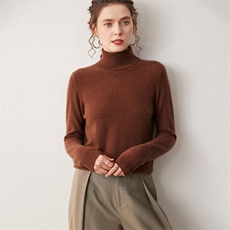 2025年秋季常规款常规套头舒适时尚百搭通勤高翻，女装针织衫/毛衣，宛咚羊绒