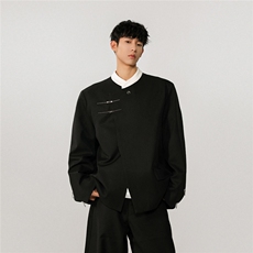 1新中式拼色大码M-5XL西服男:95%聚酯纤维5%氨纶XF77951特P65控98，男装西服，星座226-2