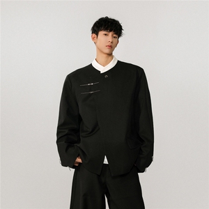 1新中式拼色大码M-5XL西服男:95%聚酯纤维5%氨纶XF77951特P65控98图片