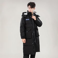 航天保暖防风情侣长款过膝男女羽绒服连帽加厚外套YR298-P150，男装羽绒服，星座1210A