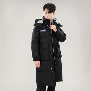 航天保暖防风情侣长款过膝男女羽绒服连帽加厚外套YR298-P150图片