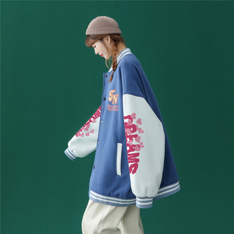 中性风2023秋季新品港风潮牌印花设计感棒球服夹克G93p65控88,男装夹克,A247A