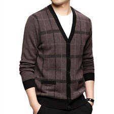 2023新款春秋季薄款针织开衫外套男宽松上衣中年毛衣时尚潮流男装，男装针织衫/毛衣，电商B212（原钱塘6029）