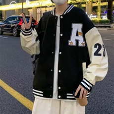 春秋棒球服外套男2024潮牌英伦潮流字母刺绣情侣学生冬季夹克，男装夹克，星座1013