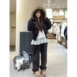 1506-1/M78341/P89女士短款毛领黑色外套图片