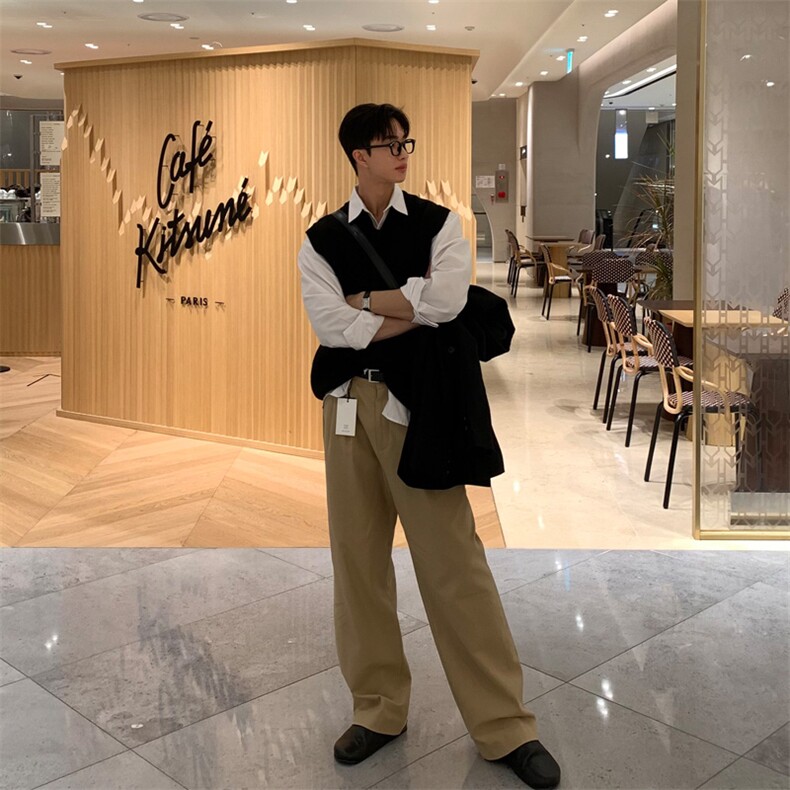 新款马夹毛衣男V领针织衫套头外搭马甲韩版帅气砍袖MJMY001P55,男装T恤,星座1004（原星座815-3）