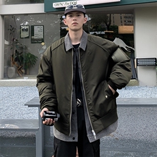 M8212-P85美式假两件拼接飞行员棉服外套，男装棉衣，星座1501-1