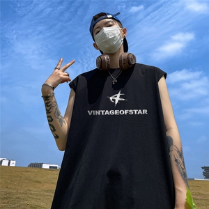 夏季宽松百搭星星无袖背心 男 DT65005 P25控38图片