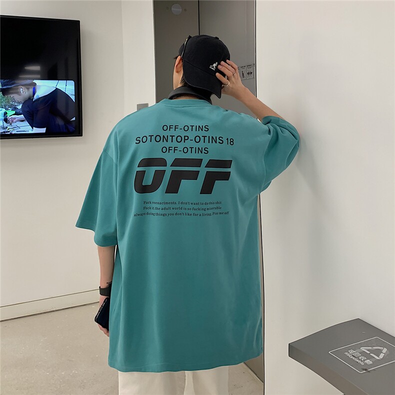 2025夏季新款英文字母印花中性港风休闲男士圆领短袖T615/P25控39图片
