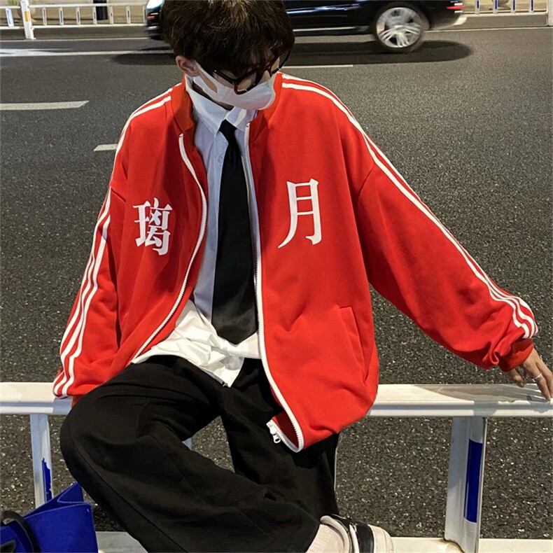 港风潮流时尚百搭宽松舒适潮牌休闲璃月夹克A061-XJK9045-P65限88，男装夹克，电商A061