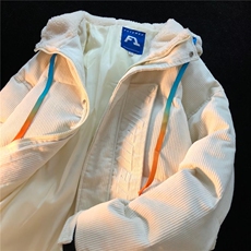 小众设计感工装面包服外套潮男冬季条纹别致拼接连帽棉衣棉服，男装棉衣，星座1210-1