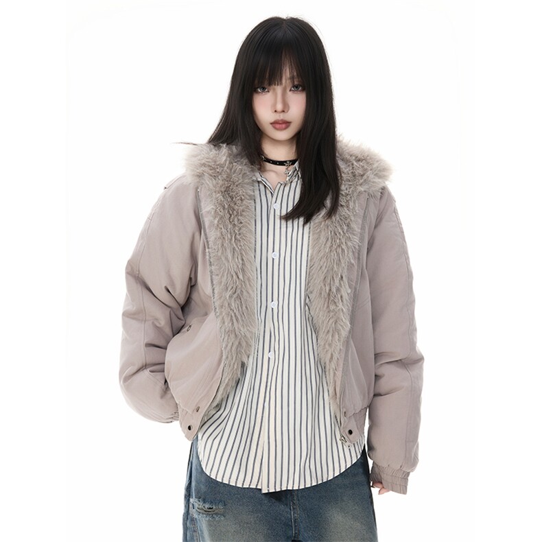 美式复古座山雕连帽毛领棉服冬季加厚夹克外套男女同款YD01-P140,男装夹克,星座509
